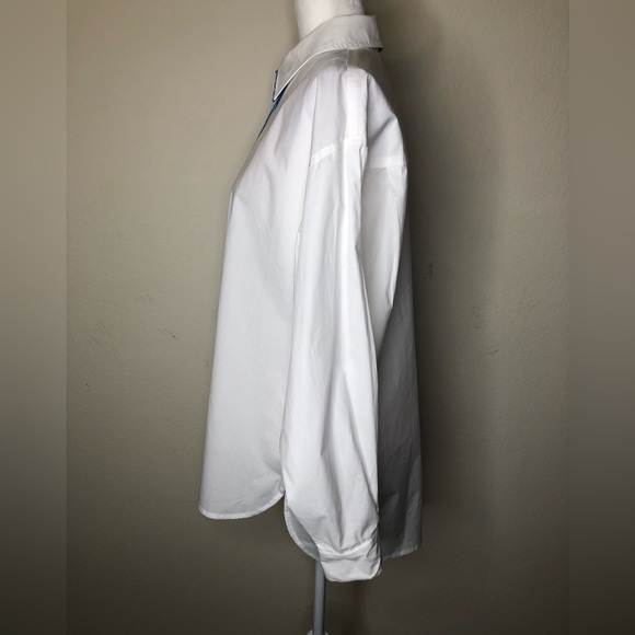 Fantastic Fawn Color Block Collared Button-down Shirt Oversized Striped Small - Picture 6 of 14